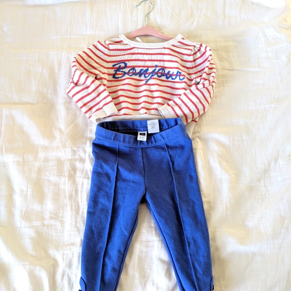 Janie and Jack "Bonjour" sweater outfit - Picture 2 of 4